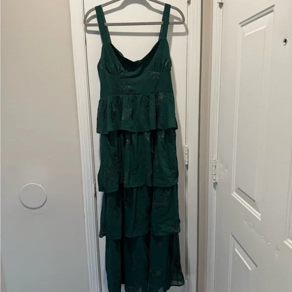 Altar'd State | Dresses | Altard State Elegant Green Tiered Dress